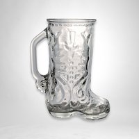 Vintage Glass Cowboy Boot Mug