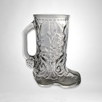 Vintage Glass Cowboy Boot Mug