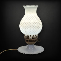 Vintage Milk Glass Hobnail Lamp
