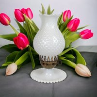 Vintage Milk Glass Hobnail Lamp