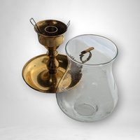 Vintage Solid Brass Hurricane Candle Holder
