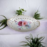 Aiyo Reticulated Bowl with Pink Flowers: Vintage Elegance from Occupied Japan