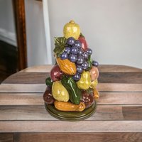 Timeless Elegance: F. Rykkan Vintage Large Ceramic Fruit Topiary Centerpiece
