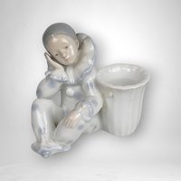 Otigiri Pierrot Clown Single Tapered Candle Holder - Whimsical Tabletop Decor