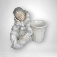 Otigiri Pierrot Clown Single Tapered Candle Holder - Whimsical Tabletop Decor