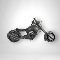Vintage Recycled Metal Motorcycle Sculpture