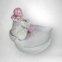 1992 San Francisco Music Box Pierrot Clown Heart-Shaped Musical Dish - Whimsical Melodies and Charm