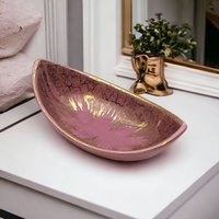 Mid Century Modern Pink and Gold Bowl Made in Germany