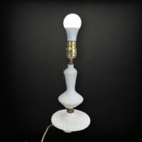 Vintage Milk Glass Hobnail Table Lamp - Shade Not Included