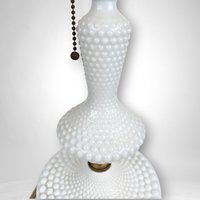 Vintage Milk Glass Hobnail Table Lamp - Shade Not Included