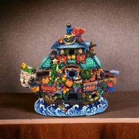 1997 Crinkle Claus Crinkle Ark Christmas Light-Up Decoration - Nostalgic Holiday Collectible