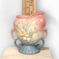 Vintage Hull Pottery Pink and Blue Wild Flower 6" Vase - Classic Floral Elegance