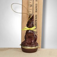 Ceramic Brown Bunny Trinket Box Ornament - Whimsical Holiday Decor