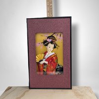 Vintage Asian Style 13 x 18" Shadowbox Wall Hanging - Artful Decor Accent