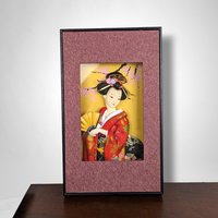 Vintage Asian Style 13 x 18" Shadowbox Wall Hanging - Artful Decor Accent