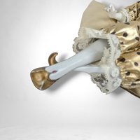 Porcelain 18" Harlequin on a Moon Doll Wall Hanging - Whimsical Decor Accent