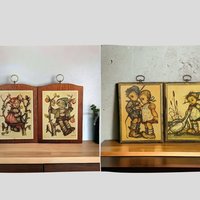 Pair of Vintage Hummel Prints on Wood, Your Choice