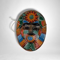 Set of 4 Hand Painted Terracotta Hanging Masks