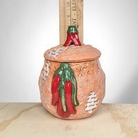 Milagro Pottery Southwestern Canister with Peppers Design