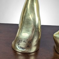 Vintage Pair of Brass Cat Figurines - Timeless Feline Decor
