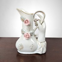 Timeless Elegance: Vintage Ceramic Hand Vases - A Pair of Artistic Grace