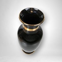 The Art of Chokin 8" Black Ceramic Vase