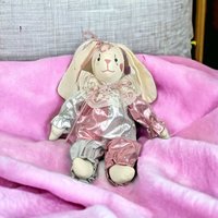 Vintage Clown Bunny Plush Doll