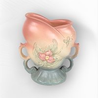 Vintage Hull Pottery Pink and Blue Wild Flower 6" Vase - Classic Floral Elegance