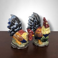 Vintage Ceramic Rooster Salt and Pepper Shakers