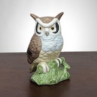 Lefton Hand-Painted Owl Figurine: Whimsical Artistry