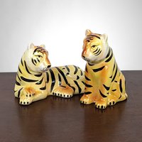 Vintage Ceramic Tiger Salt and Pepper Shakers