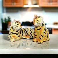 Vintage Ceramic Tiger Salt and Pepper Shakers