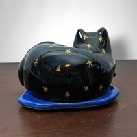 Vintage Milson and Louis Hand Painted Cat Trinket Box - Feline Elegance for Collectors