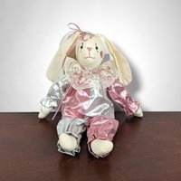 Vintage Clown Bunny Plush Doll