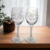 Pair of Avon Hummingbird Crystal Glasses