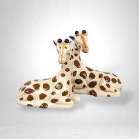 Magnetic Ceramic Giraffe Salt and Pepper Shakers: Quirky Kitchen Decor