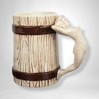 Vintage Ceramic Mug with Female Form Handle