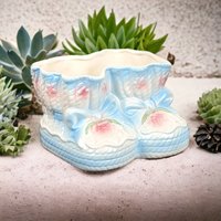 Relpo 1352 Ceramic Baby Booties Planter: Vintage Nursery Elegance