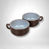 Pair of Anchor Hocking Fire King Brownstone Soup Mug Pair