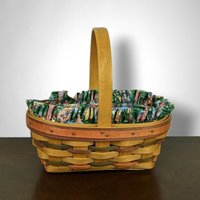 1996 Longaberger Easter Basket with Decorated Cloth Insert: Vintage Charm