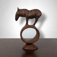 Set of 4 Hand Carved Animal Napkin Rings from Congo