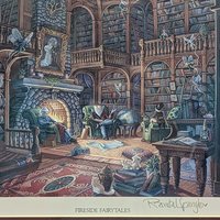 1993 Fireside Fairytales Signed Print by Randal Spangler | Unframed Vintage Artwork | Collectible Fairy Tale Decor | Whimsical Home Wall Art