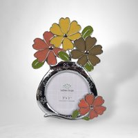 Sunflower Designs Enamel Flower Metal 3x3 Picture Frame