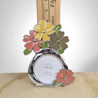 Sunflower Designs Enamel Flower Metal 3x3 Picture Frame