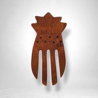 Pineapple Shaped Wooden Salad Utensils