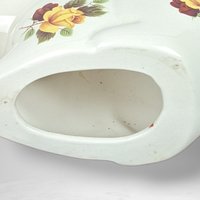 Vintage Bunny Shaped Cotton Ball Dispenser with Floral Motif
