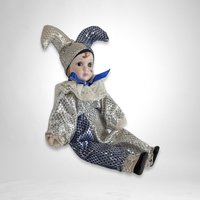 Vintage Harlequin Jester Doll