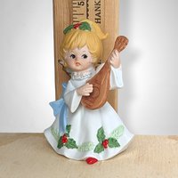 Set of 3 Ceramic Homco Angels with Instruments - Collectible Musician Figurines