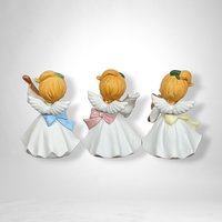Set of 3 Ceramic Homco Angels with Instruments - Collectible Musician Figurines
