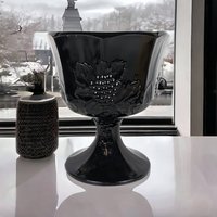 Vintage Indiana Glass Compote, Choose Green or Black